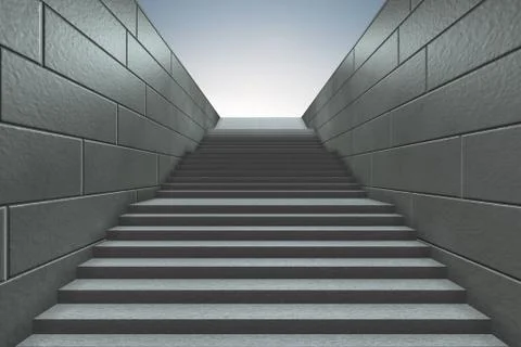 Steps on staircase leading to new challenges - 3d rendering Stock Illustration