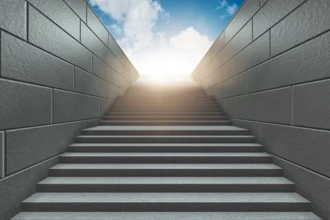 Steps on staircase leading to new challenges - 3d rendering Stock Illustration