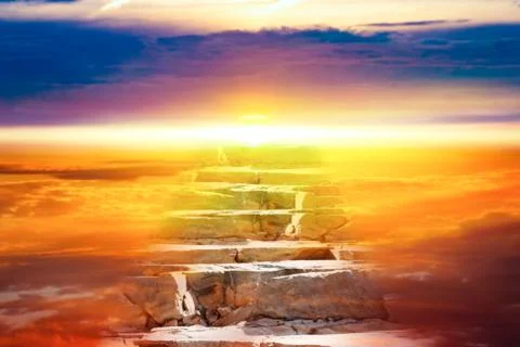 Steps from a stone Stock Photos