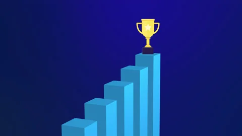 steps to success concept animation. gold... | Stock Video | Pond5