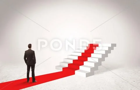Steps to success concept with businessman Stock Photos