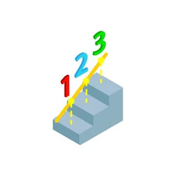 Steps to success icon, isometric 3d style Stock Illustration