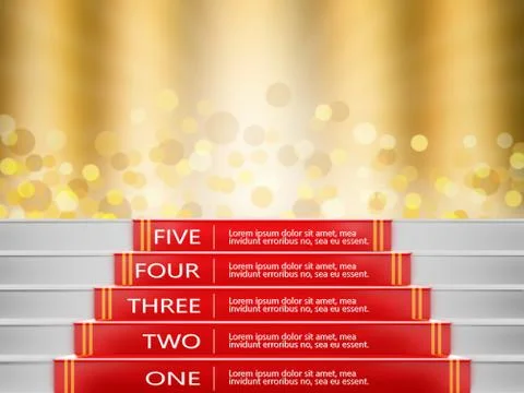 Steps To Success, Red carpet 3d Stock Illustration
