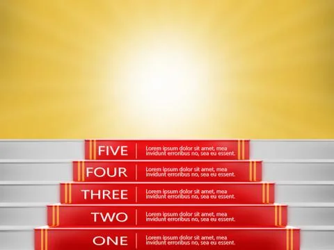 Steps To Success, Red carpet 3d Stock Illustration