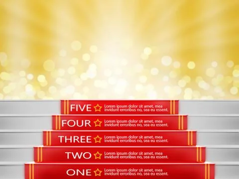 Steps To Success, Red carpet 3d Stock Illustration