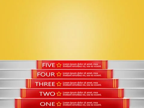 Steps To Success, Red carpet 3d Stock Illustration