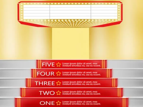Steps To Success, Red carpet 3d Stock Illustration