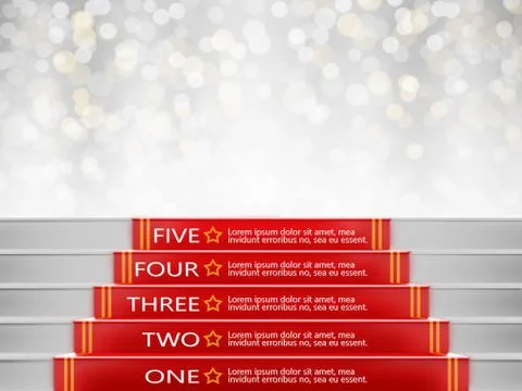 Steps To Success, Red carpet 3d Stock Illustration