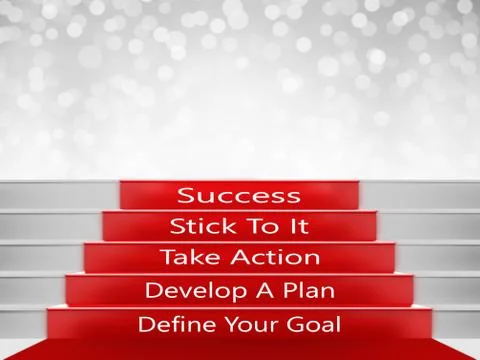 Steps To Success, Red carpet 3d Stock Illustration