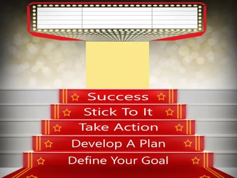 Steps To Success, Red carpet 3d Stock Illustration