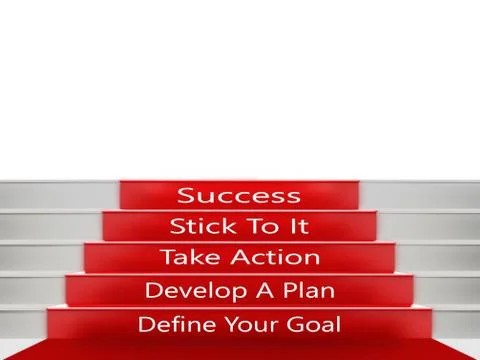 Steps To Success, Red carpet 3d Stock Illustration