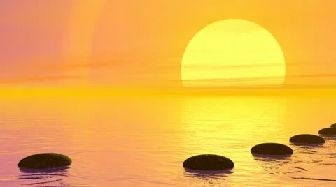 Steps to the sun - 3D render Video stock 16462990