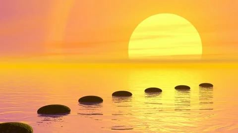 Steps to the sun - 3D render Video stock 16476227