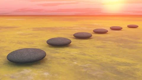 Steps to the sun - 3D render Stock Illustration