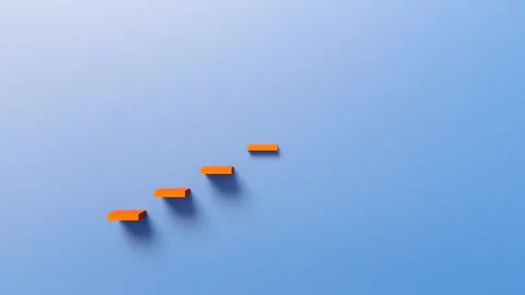Steps upwards that come out of a wall. Stock Footage 303000112