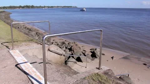 Steps To Water Stock Footage 10838615