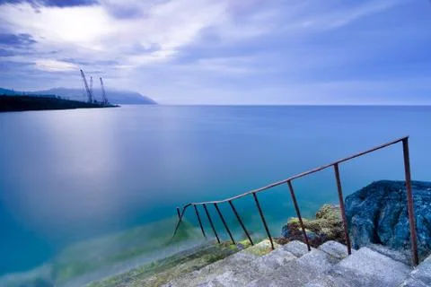 Steps to water Stock Photos