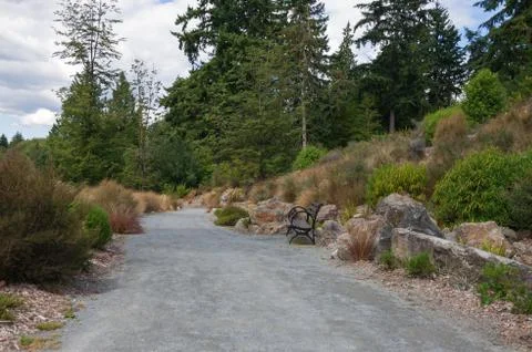 Stepwalk by the bench Stock Photos