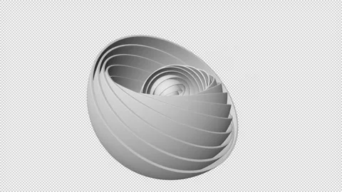Stepwise rotation of hemispheres. Alpha channel. Seamless loop Stock Footage 263354308