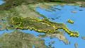 Sterea Ellada - Greece region extruded. Satellite 4k or 4k+ Resolution
