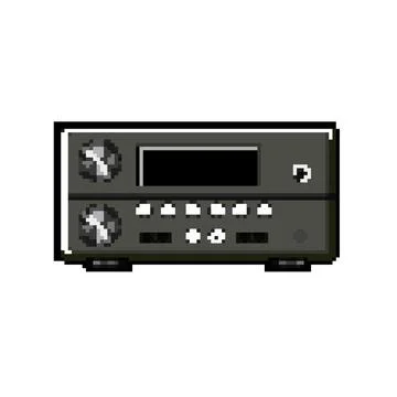 Stereo av receiver pixel art vector illustration Stock Illustration