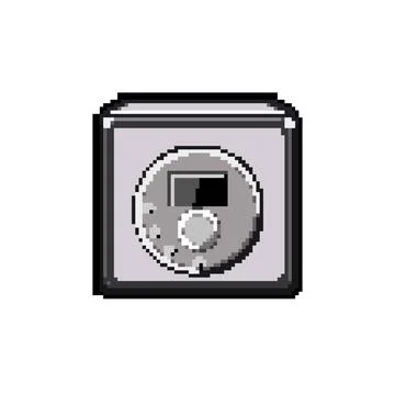 Stereo cd player pixel art vector illustration Illustrazione stock