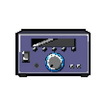 Stereo digital amplifier pixel art vector illustration Stock Illustration