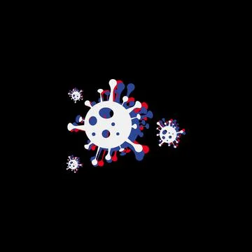 Stereo effect of a bacterium virus Coronavirus COVID-19 . Virus bacteria Viru Stock Illustration