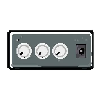 Stereo headphone amp pixel art vector illustration Stock Illustration