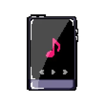 Stereo hifi mp3 player pixel art vector illustration Stock Illustration