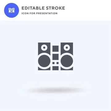 Stereo icon vector, filled flat sign, solid pictogram isolated on white, logo Stock Illustration