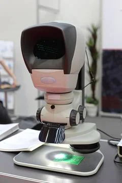 Stereo Microscope High Productivity Stereo Microscope With Big Display Cop... Stock Photos