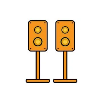 Stereo speaker flat icon. vector sound system speakers. music flat icon. desi Stock Illustration