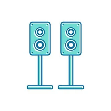 Stereo speaker flat icon. vector sound system speakers. music flat icon. desi Stock Illustration