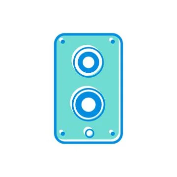 Stereo speaker flat icon. vector sound system speakers. music flat icon. desi Illustrazione stock