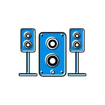 Stereo speaker flat icon. vector sound system speakers. music flat icon. desi Stock Illustration