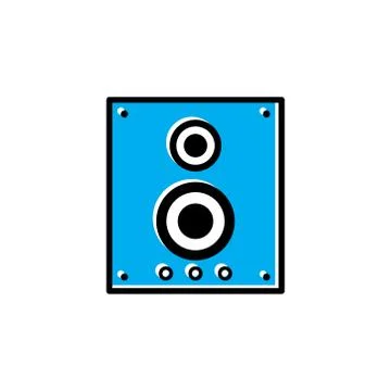 Stereo speaker flat icon. vector sound system speakers. music flat icon. desi Stock Illustration