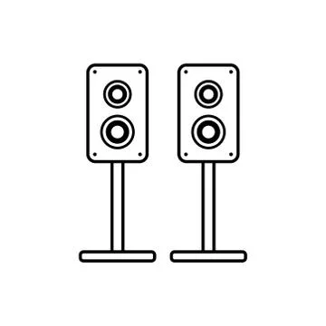 Stereo speaker line icon. vector sound system speakers. music line icon. desi Stock Illustration
