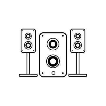 Stereo speaker line icon. vector sound system speakers. music line icon. desi Stock Illustration