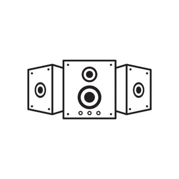 Stereo speaker line icon. vector sound system speakers. music line icon. desi Stock Illustration