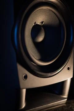 Stereo speaker in orange light Stock Photos