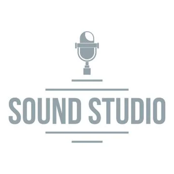 Stereo studio logo, simple gray style Stock Illustration