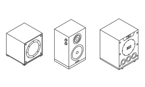 Stereo system icons set vector outine Stockillustratie
