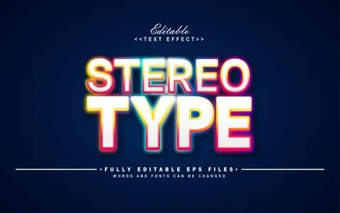 Stereo type  editable text effect Stock Illustration