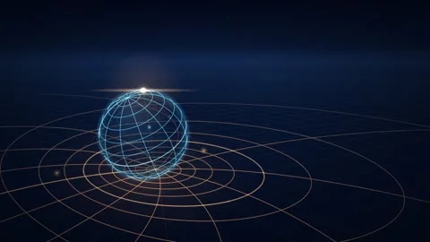 Stereographic Projection Wireframe Globe Casting Lines Onto Plane Seamless Loop 스톡 동영상 347071366