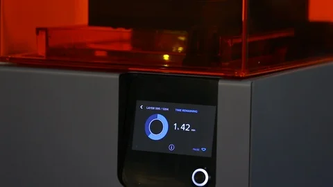 A stereolithography 3d printer in the laboratory Video stock 88942647