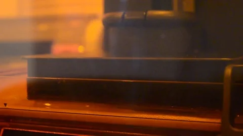 Stereolithography DPL 3d printer create small detail and liquid drips Stock Footage 71791406