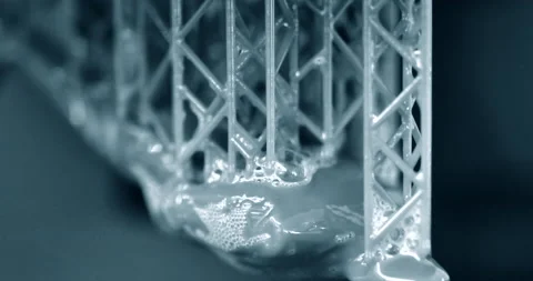 Stereolithography DPL 3d printer create detail and liquid drips, Stock Footage 151993470
