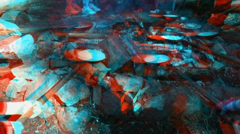 Stereoscopic 3D: cooking pancakes on a fire 2 Stock Footage 10900882