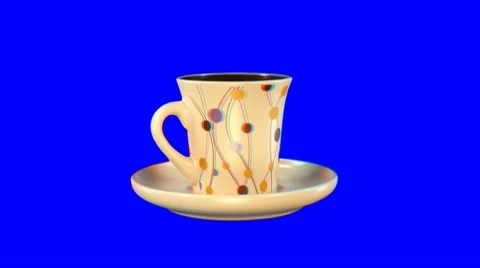 Stereoscopic 3D of rotating seemless looping coffee cup (Combo) 1 Video stock 10792196
